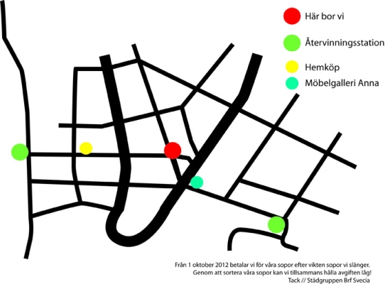 Bostadsrättsföreningen skulle informera de boende om nya taxor, och jag gjorde planscher.